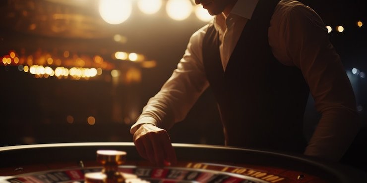 Live roulette betting interface with chip placement options